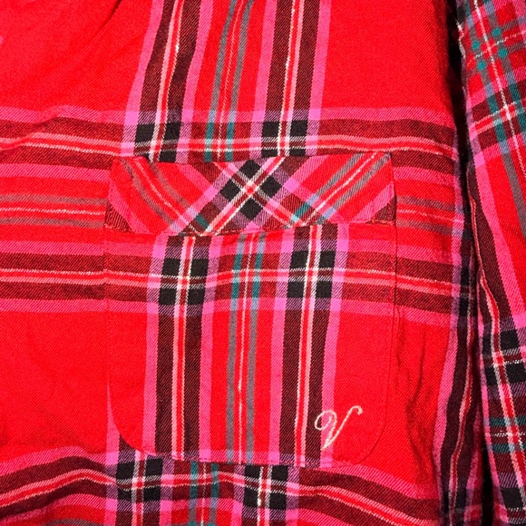 Victoria's Secret Plaid Button Front Shirt With Matching Pants- Size Medium - Picture 4 of 15